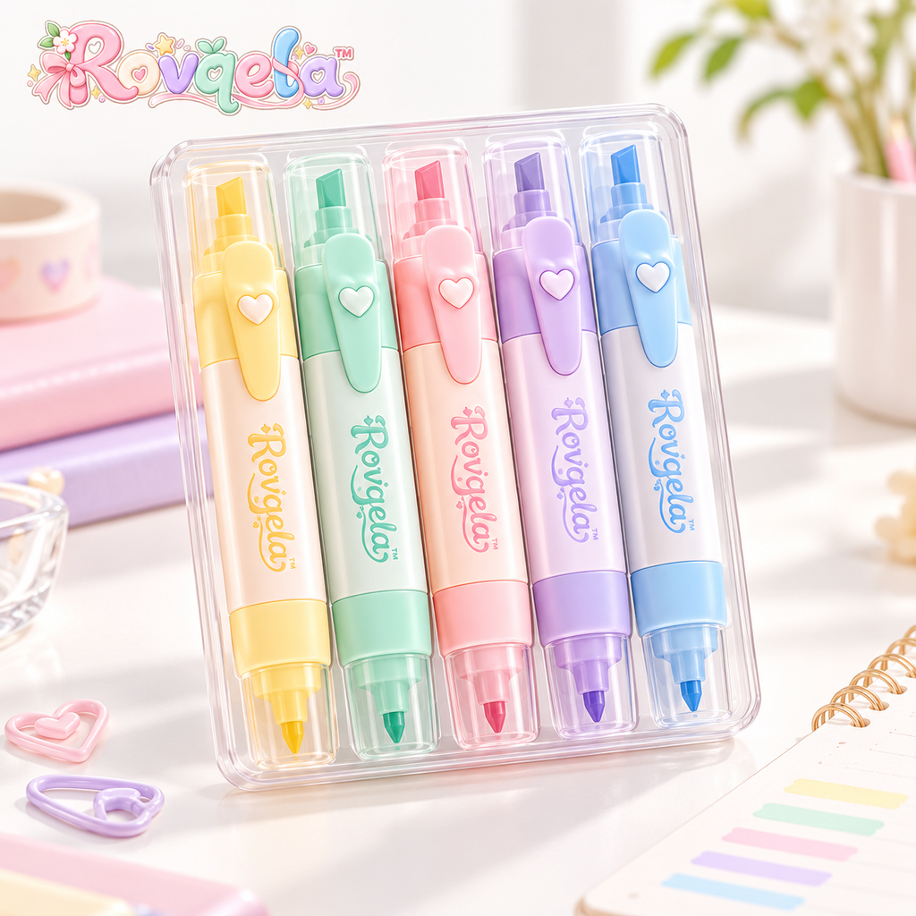 Rovqela™ Soft Pastel Dual-Tip Highlighter Set