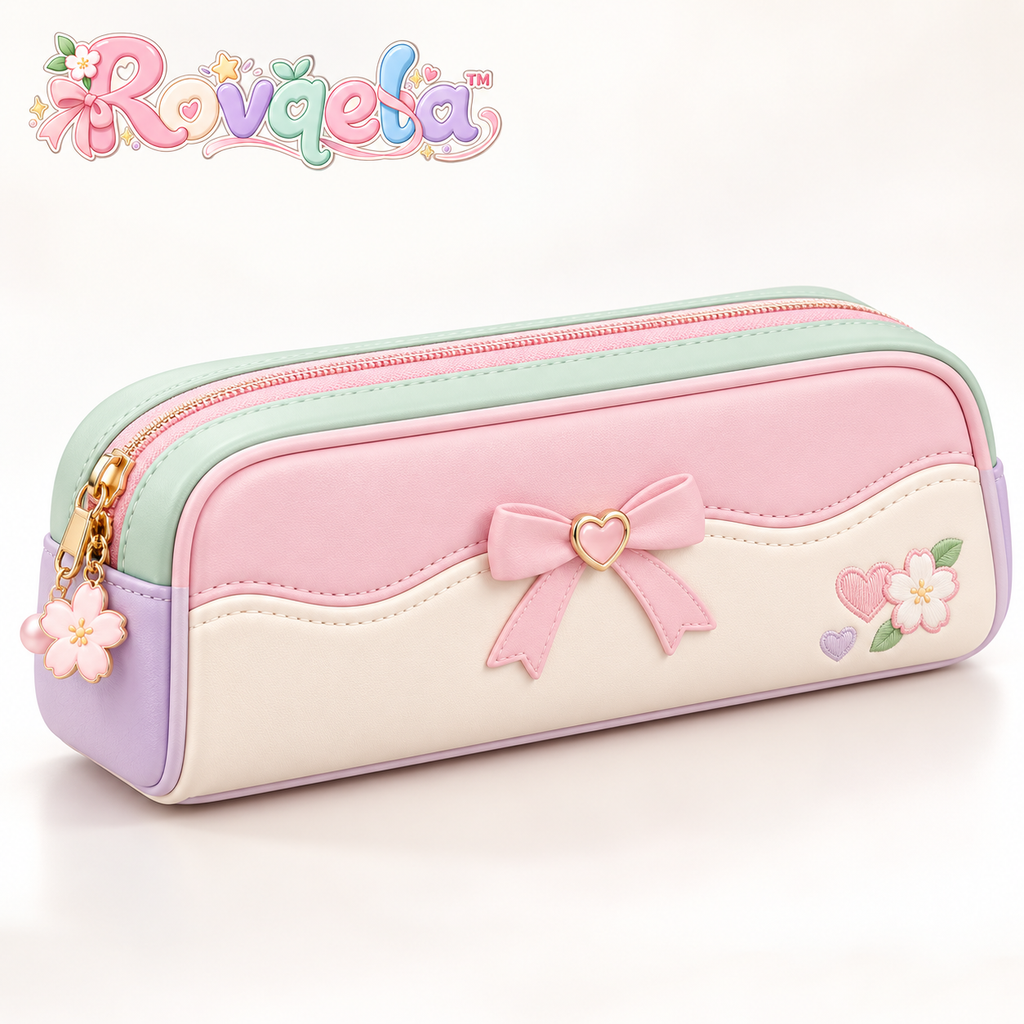 Rovqela™ Pastel Bow Pencil Case