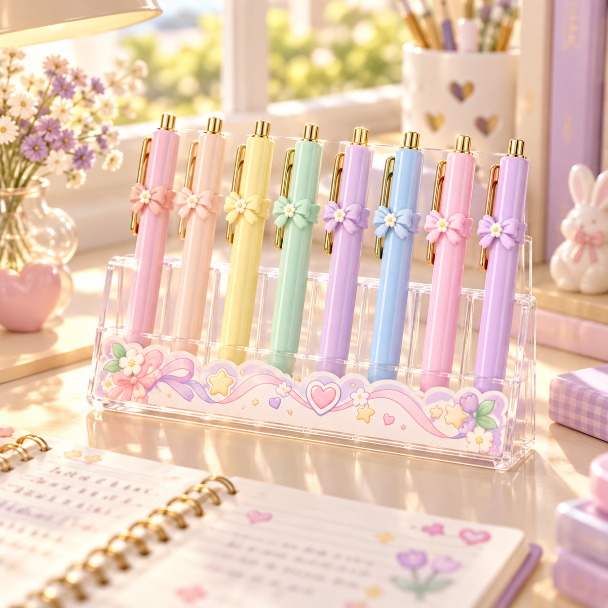 Rovqela™ Sweet Bow Retractable Pen Set