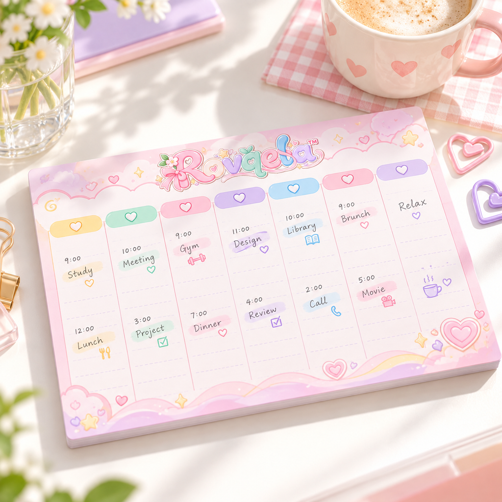 Rovqela™ Lavender Weekly Desk Planner