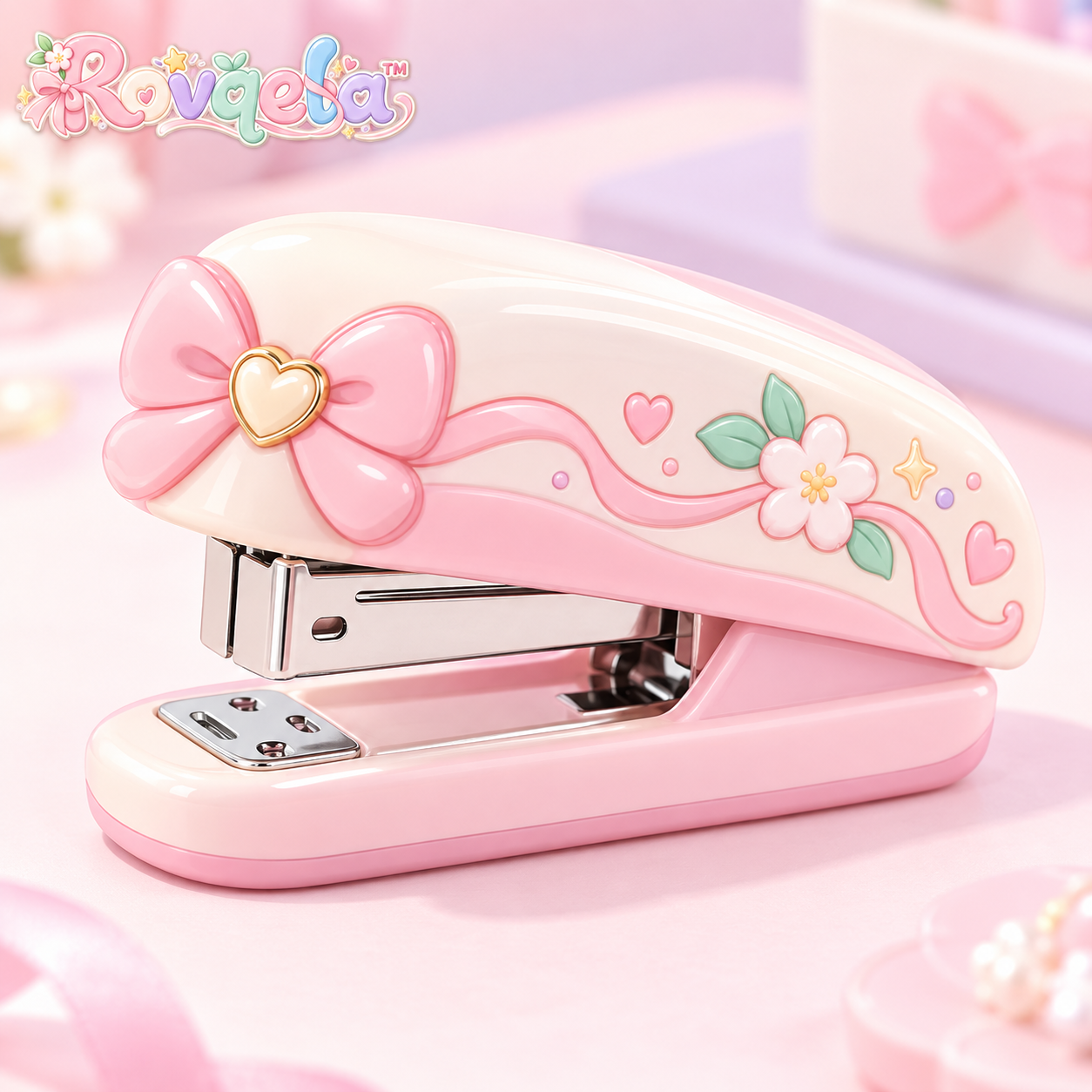 Rovqela Floral Bow Desktop Stapler product view