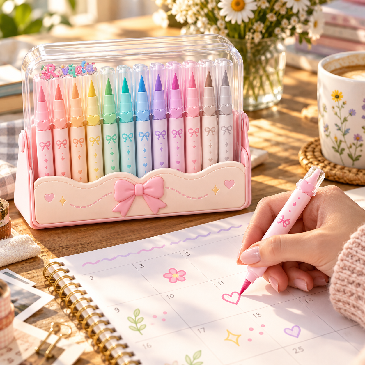 Rovqela markers used on a creative desk