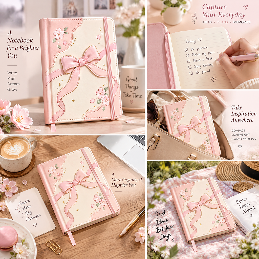 Rovqela™ Floral Bow Notebook