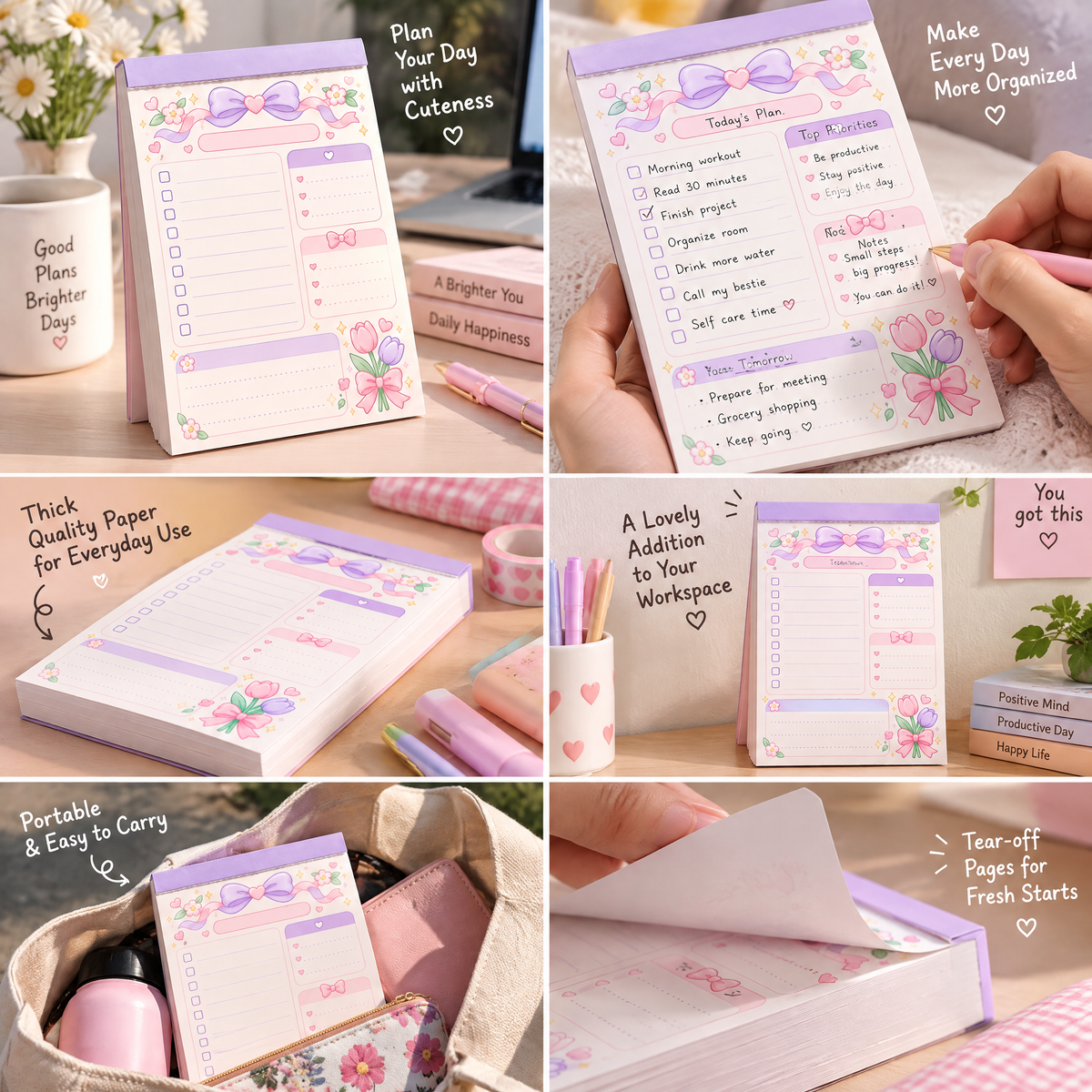 Rovqela™ Lavender Daily Planning Pad