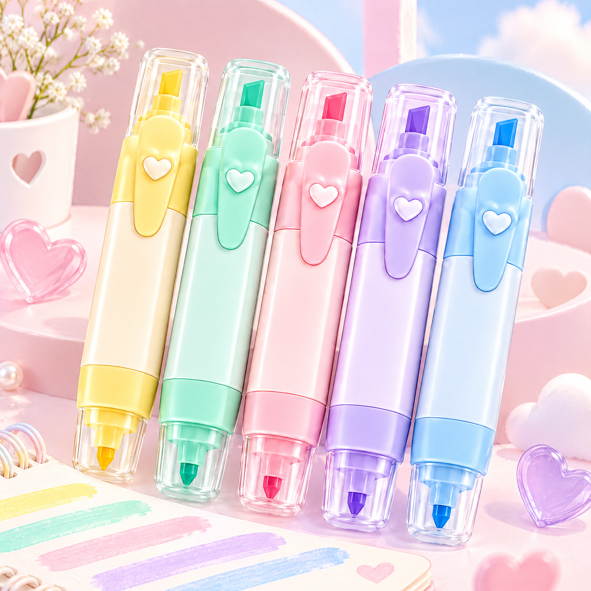 Rovqela™ Soft Pastel Dual-Tip Highlighter Set