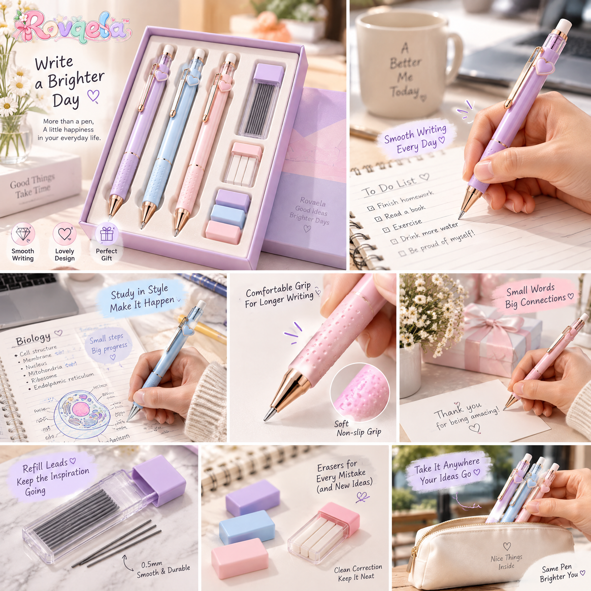 Rovqela™ Pastel Mechanical Pencil Gift Set