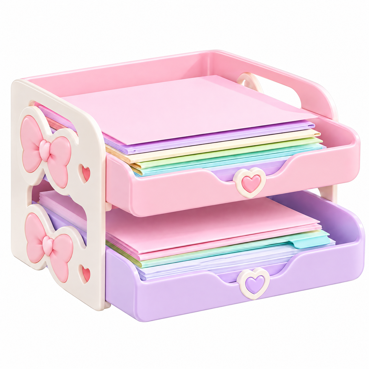 Rovqela™ Pastel Two-Tier Desk Organizer