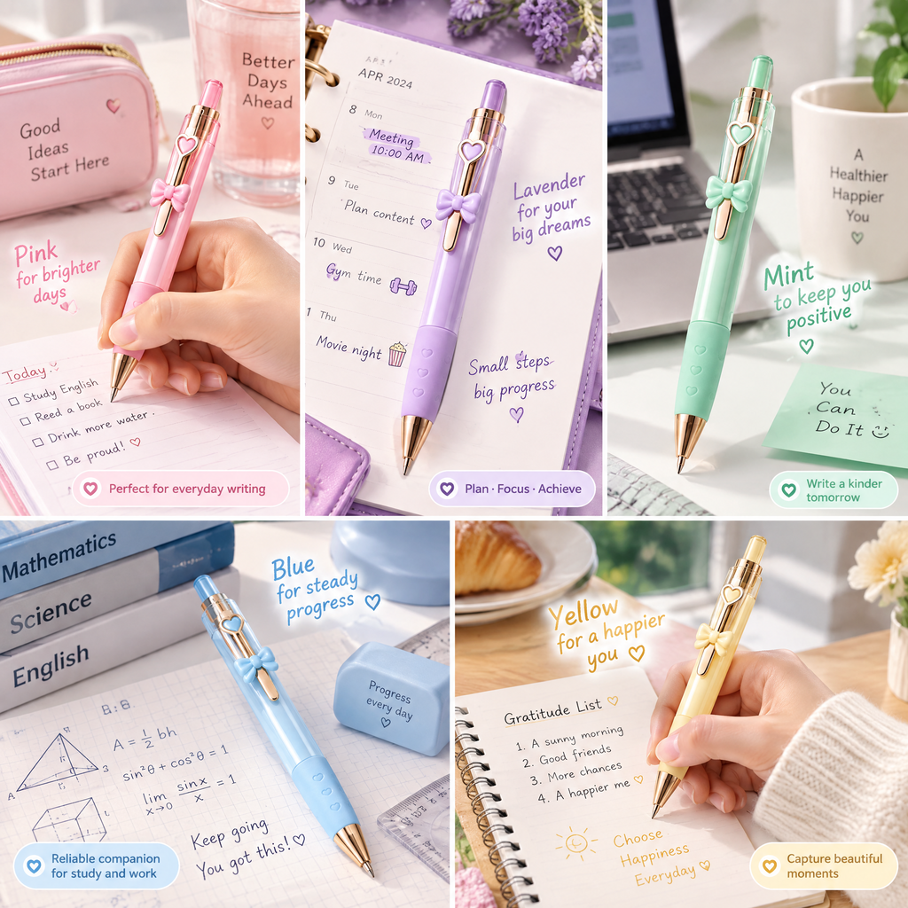 Rovqela™ Sweet Bow Retractable Pen Set